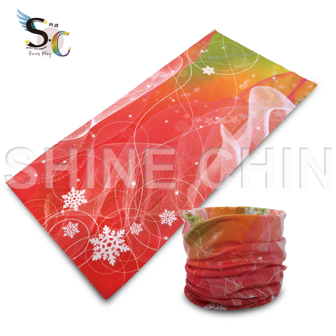 T-2015 紅聖誕氣氛 魔術頭巾